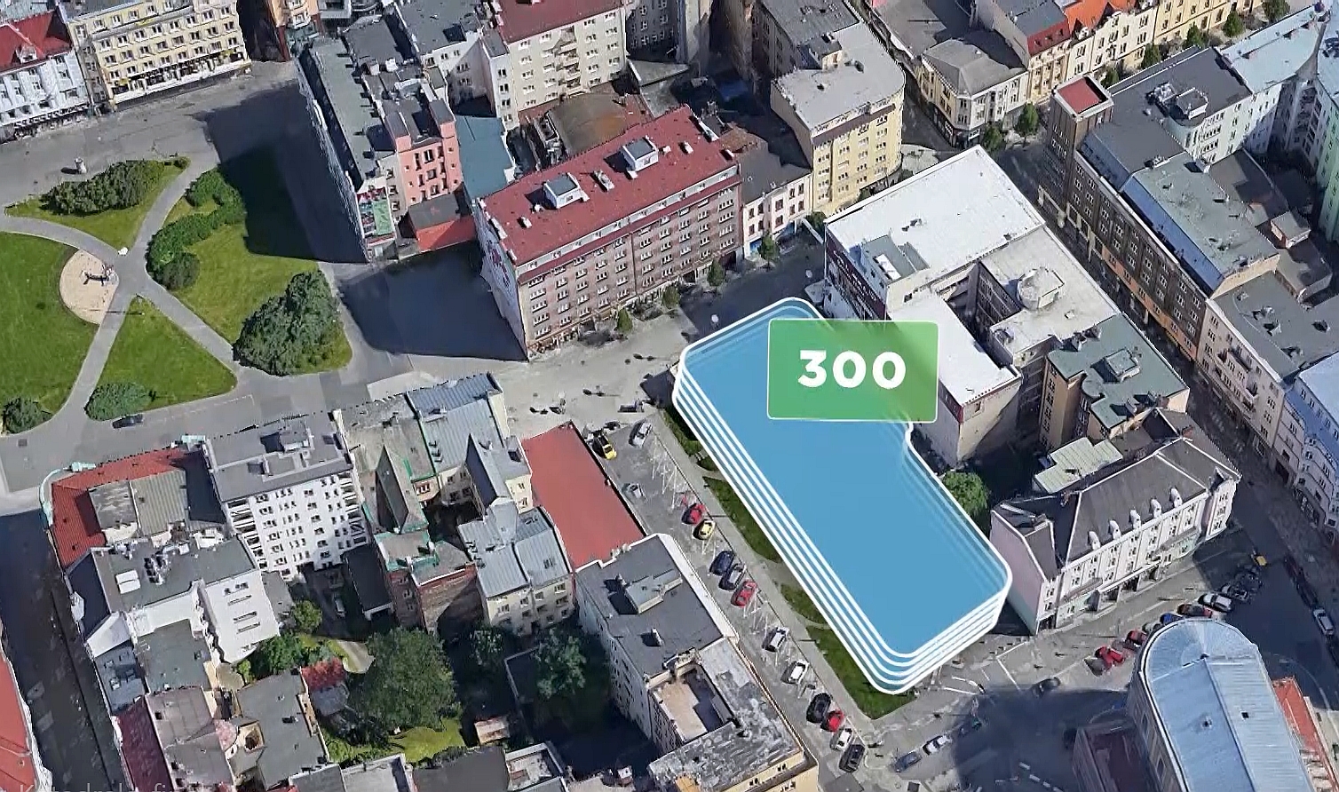 Parkovací dům vznikne za katedrálou Božského Spasitele. Zdroj: MAPPA Parkovací dům vznikne za katedrálou Božského Spasitele. Zdroj: MAPPA